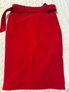 Banana Republic Red Women's Pencil Skirt with Matching Belt size 0